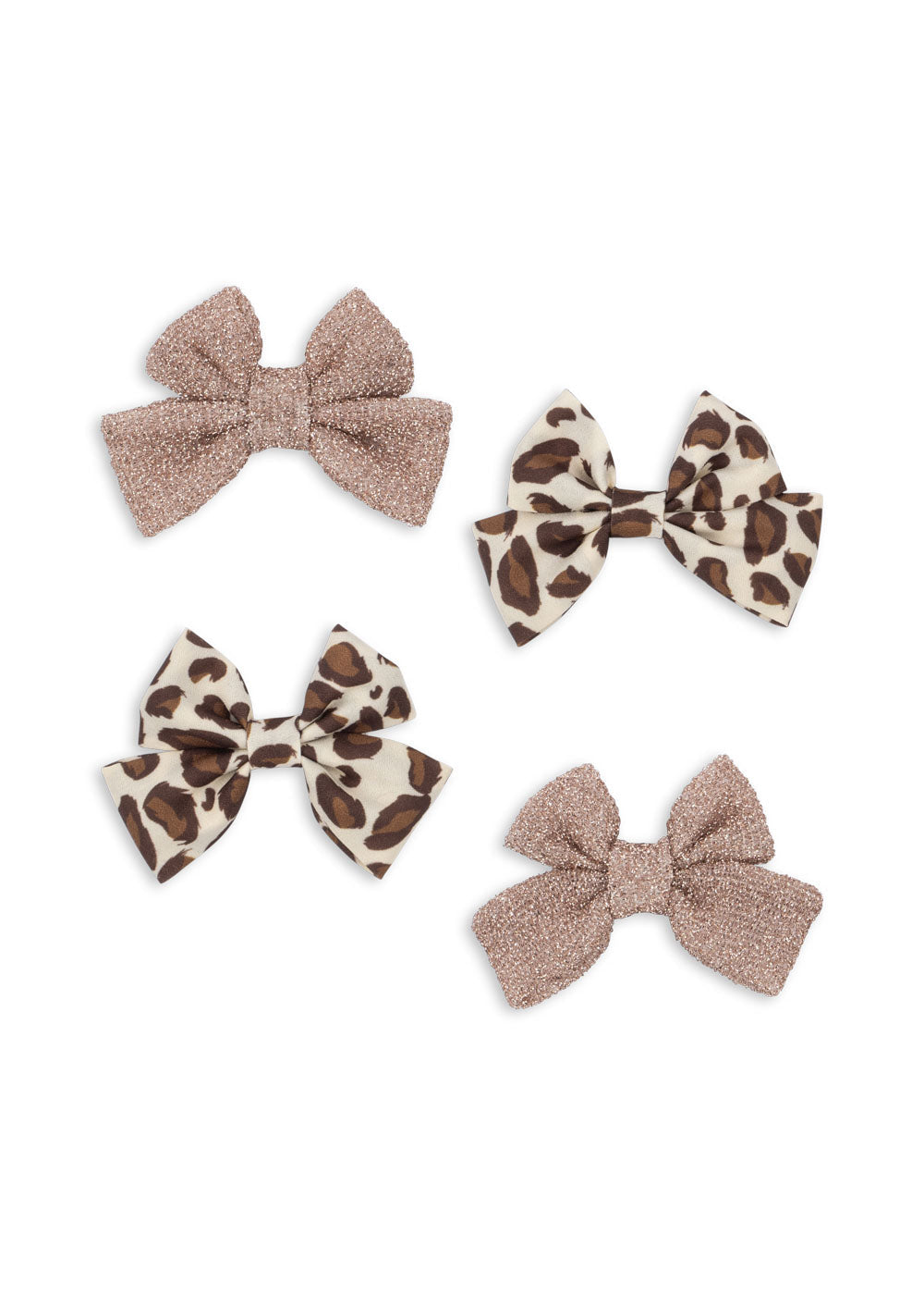 Konges Sløjd 4 PACK BOW HAIR CLIP - leo/rose