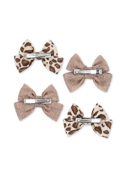 Konges Sløjd 4 PACK BOW HAIR CLIP - leo/rose