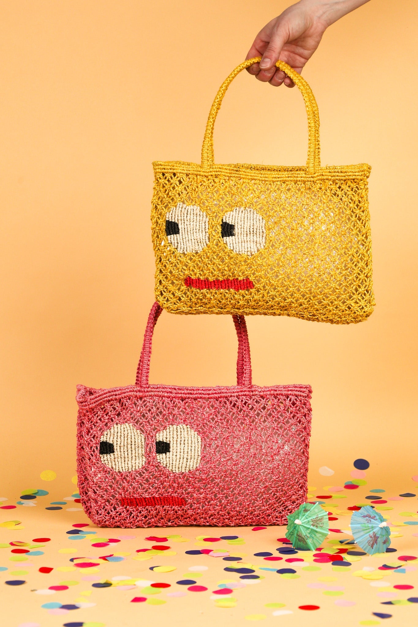 The Jacksons Tracy Big Eyes Jute Tote Bag – Berry