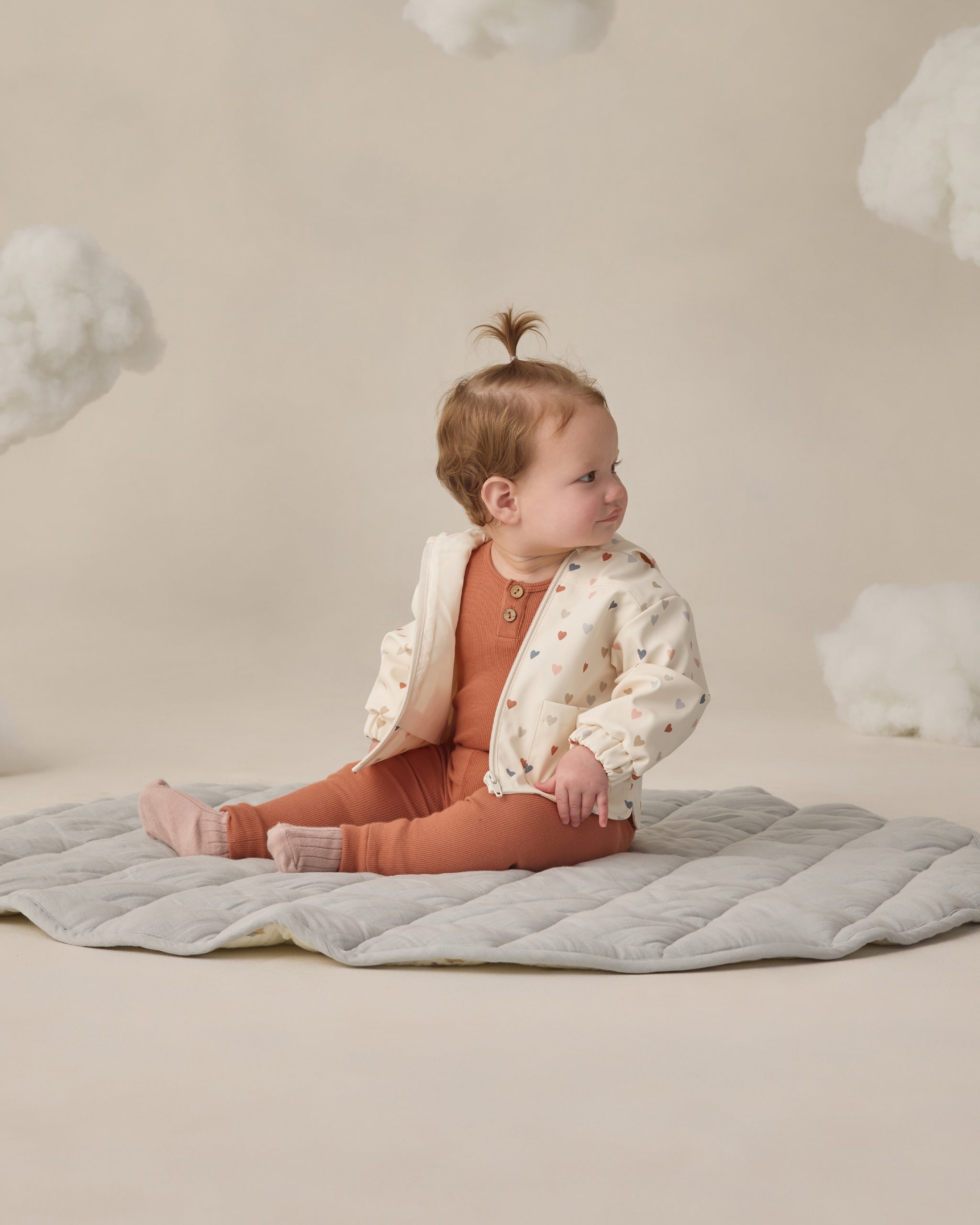 Quincy Mae Rain Coat - Confetti Heart Small