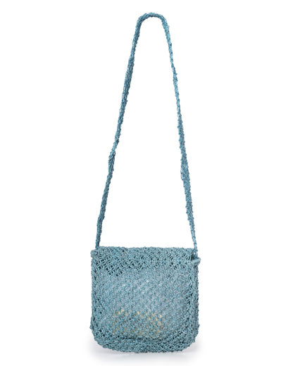 The Jacksons Lola Big Eyes Jute Tote Bag-Sky Blue