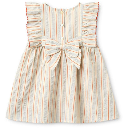 Flöss Robin Dress - Blue-Tangerine Stripe
