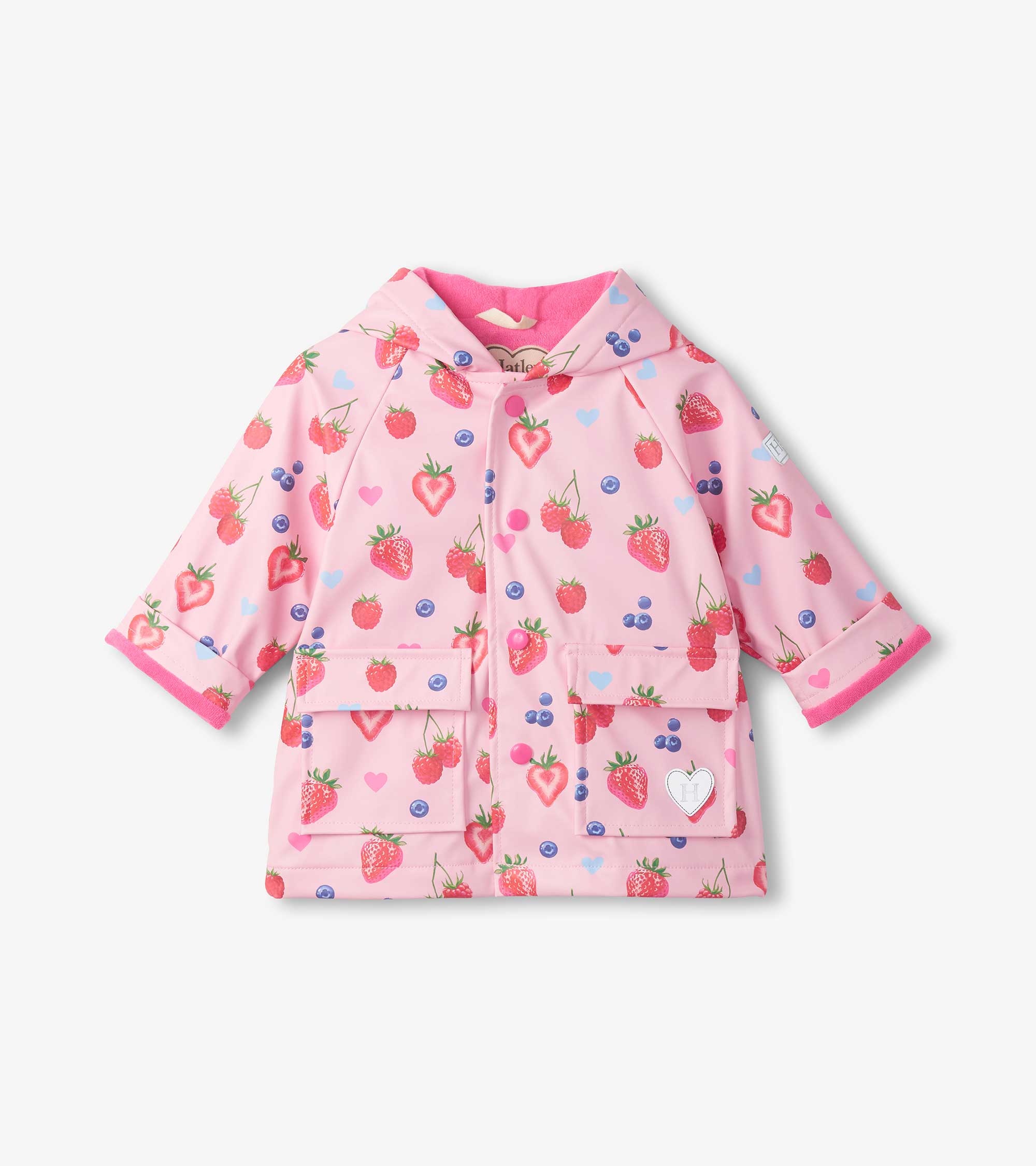 Hatley Baby &amp; Toddler Girls Summer Berries Button-Up Rain Jacket