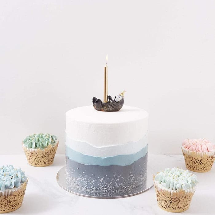 Camp Hollow Otter Cake Topper Candle Holder