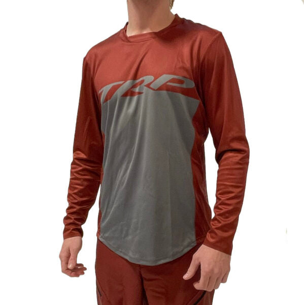 TRP red cycling jersey, front view