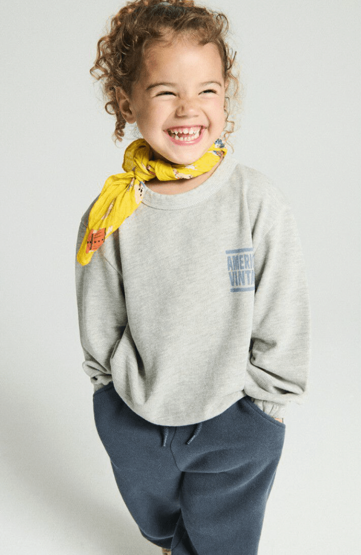 American Vintage Kid’s Hoodie ZOFBAY – Heather Grey American Vintage