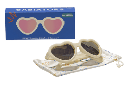 Babiators - Sweet Cream Polarized Heart Sunglasses with Mirrored Lens: Ages 3 - 5 Babiators