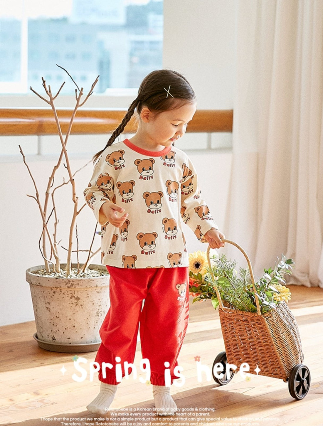 Rototo Bear top - Red bear Rototo bebe