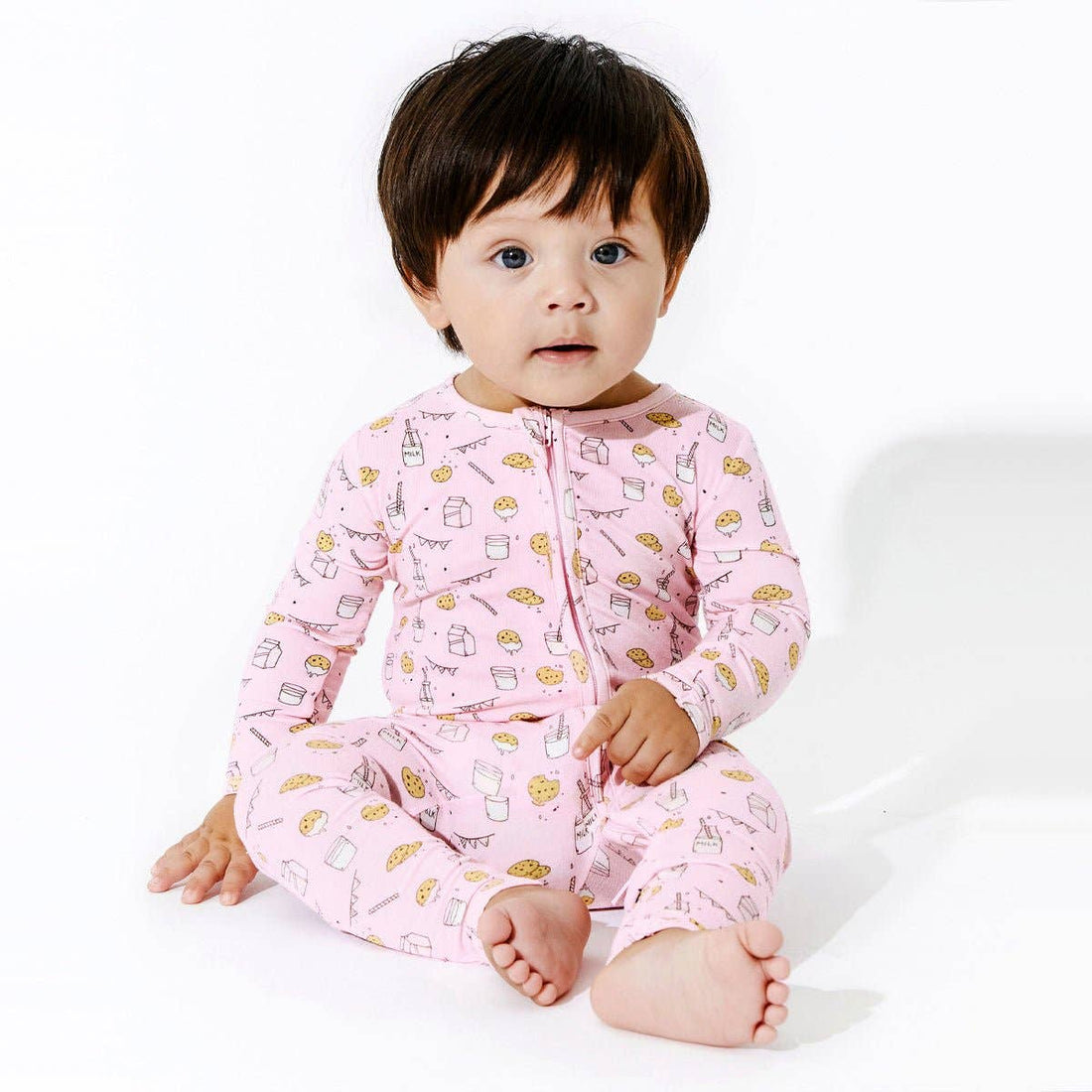 Bellabu Bear - Milk and Cookies Pink Bamboo Convertible Footie Bellabu Bear