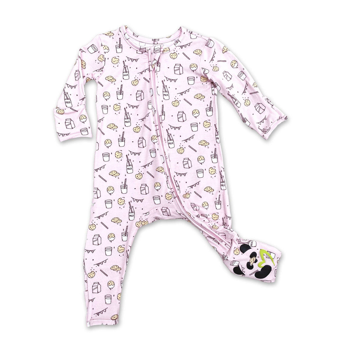 Bellabu Bear - Milk and Cookies Pink Bamboo Convertible Footie Bellabu Bear