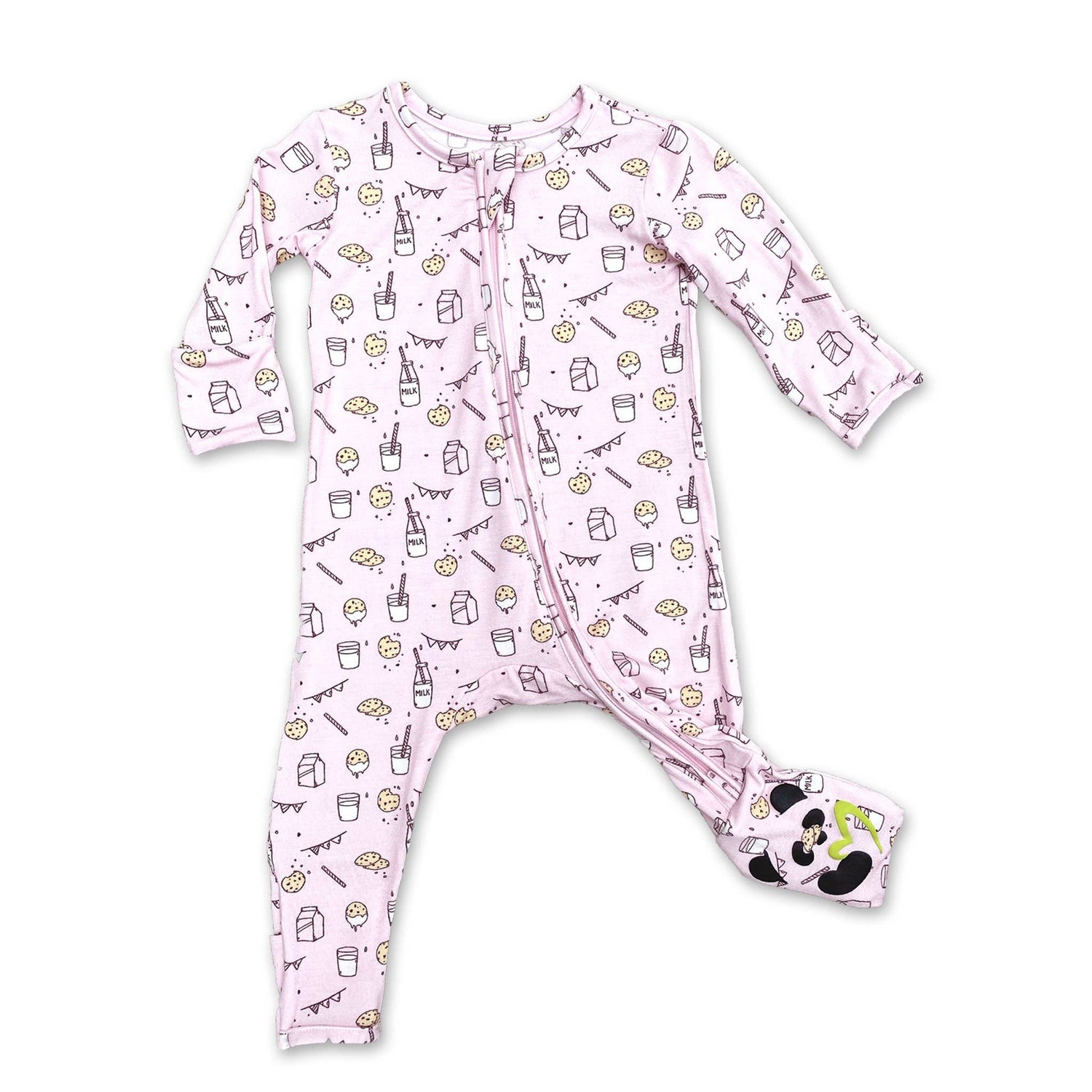Bellabu Bear - Milk and Cookies Pink Bamboo Convertible Footie Bellabu Bear