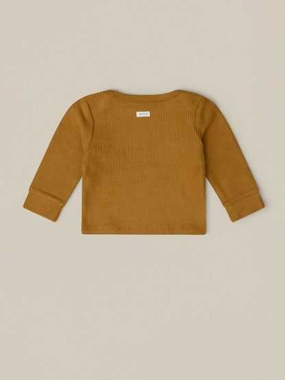 Organic Zoo Brown Ribbed Long Sleeve Top Organic Zoo