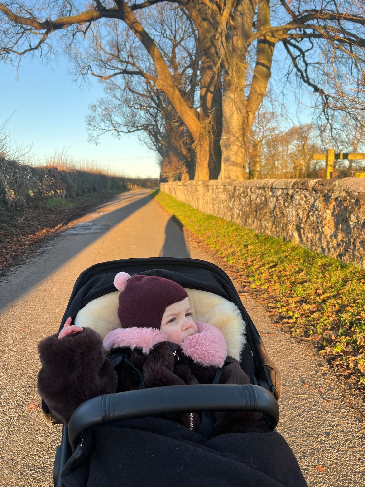 Cashmere Baby Bonnet, Kirsch with Marshmallow Pom - Pom Rosie Sugden