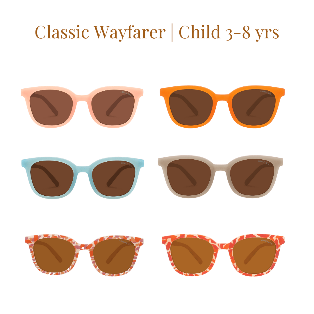 Classic Wayfarer Sustainable Sunglasses | Bio - Based · Bendable · Polarized | Child | 3 - 8 Y | Sunset GRECH &amp; CO.