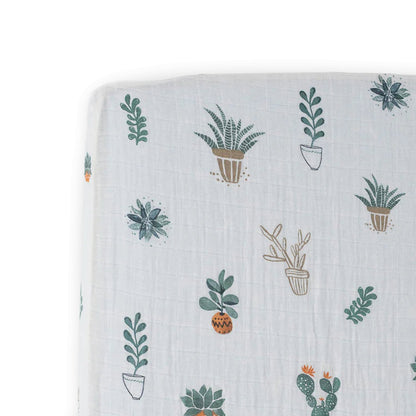 Cotton Muslin Crib Sheet - Prickle Pots Little Unicorn