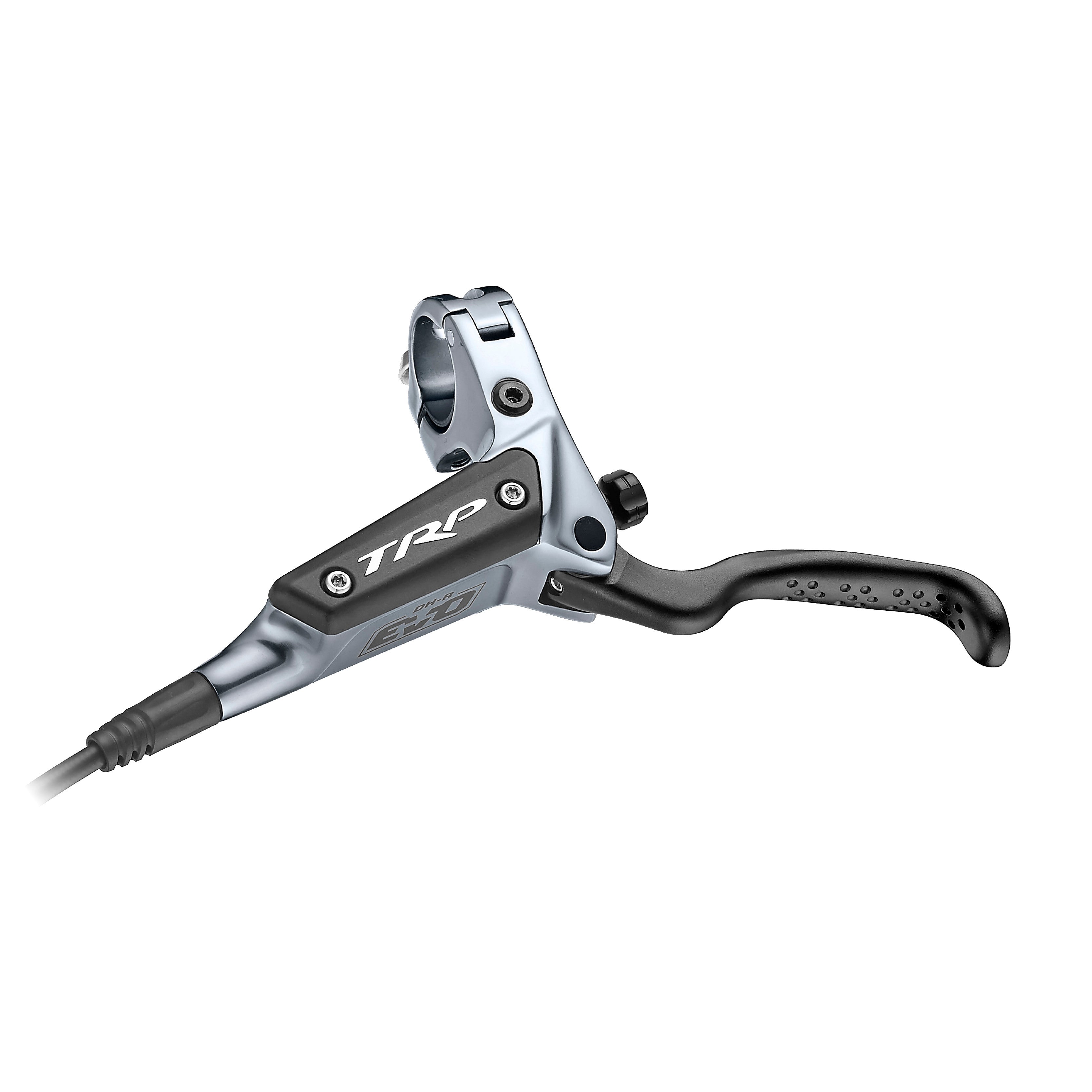 TRP DH-R brake lever in silver and grey finish for downhill mountain bike racing applications