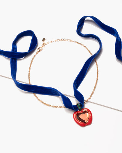Disney Snow White Apple Heart Mirror Necklace Super Smalls