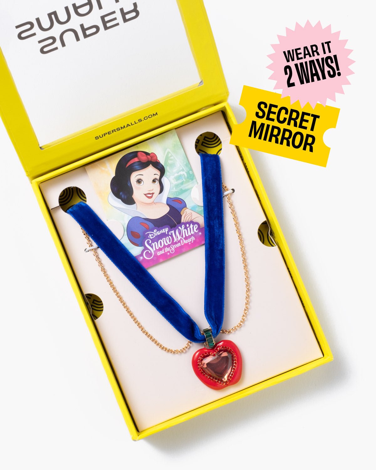 Disney Snow White Apple Heart Mirror Necklace Super Smalls