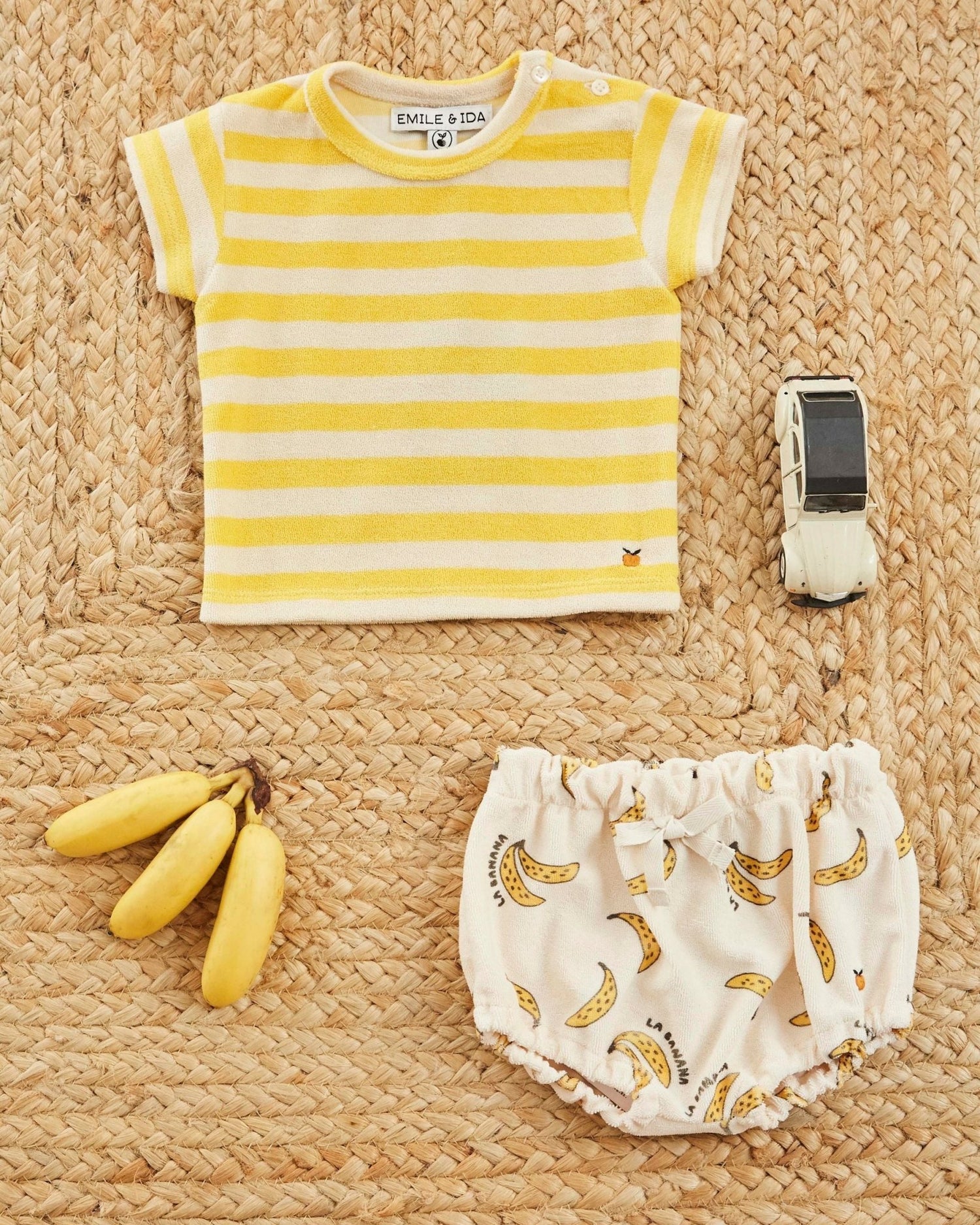 Emile et Ida Banana Print Baby Bloomer – Organic Cotton Baby Shorts Emile et ida