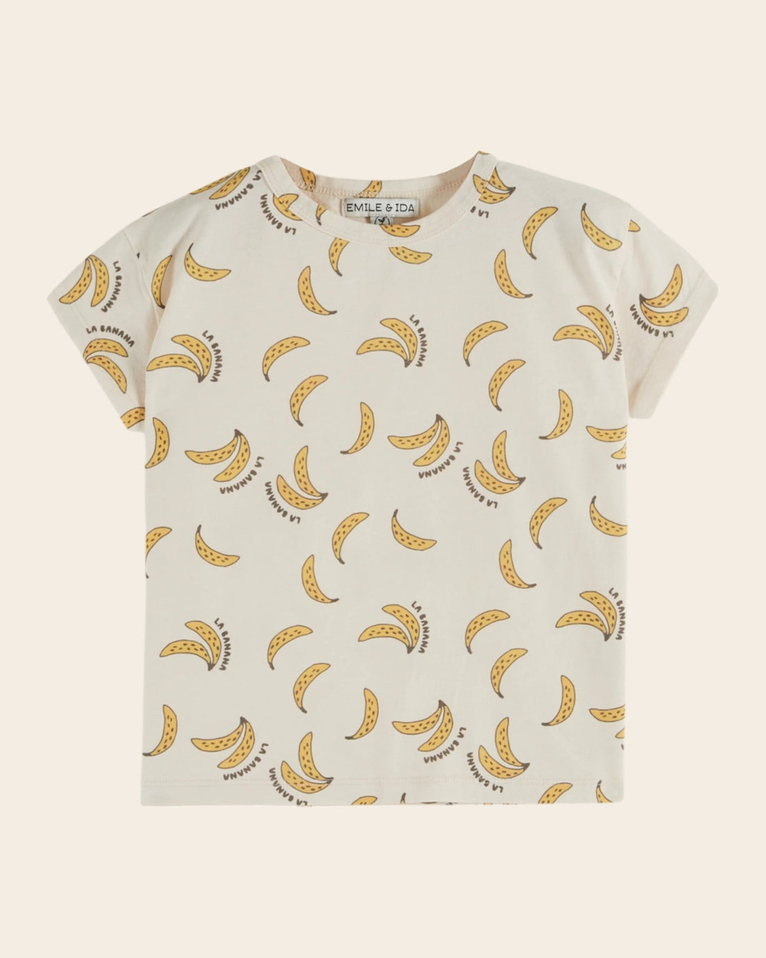 Emile et Ida Banana Print Cream T-Shirt – Organic Cotton Kids Tee Emile et ida