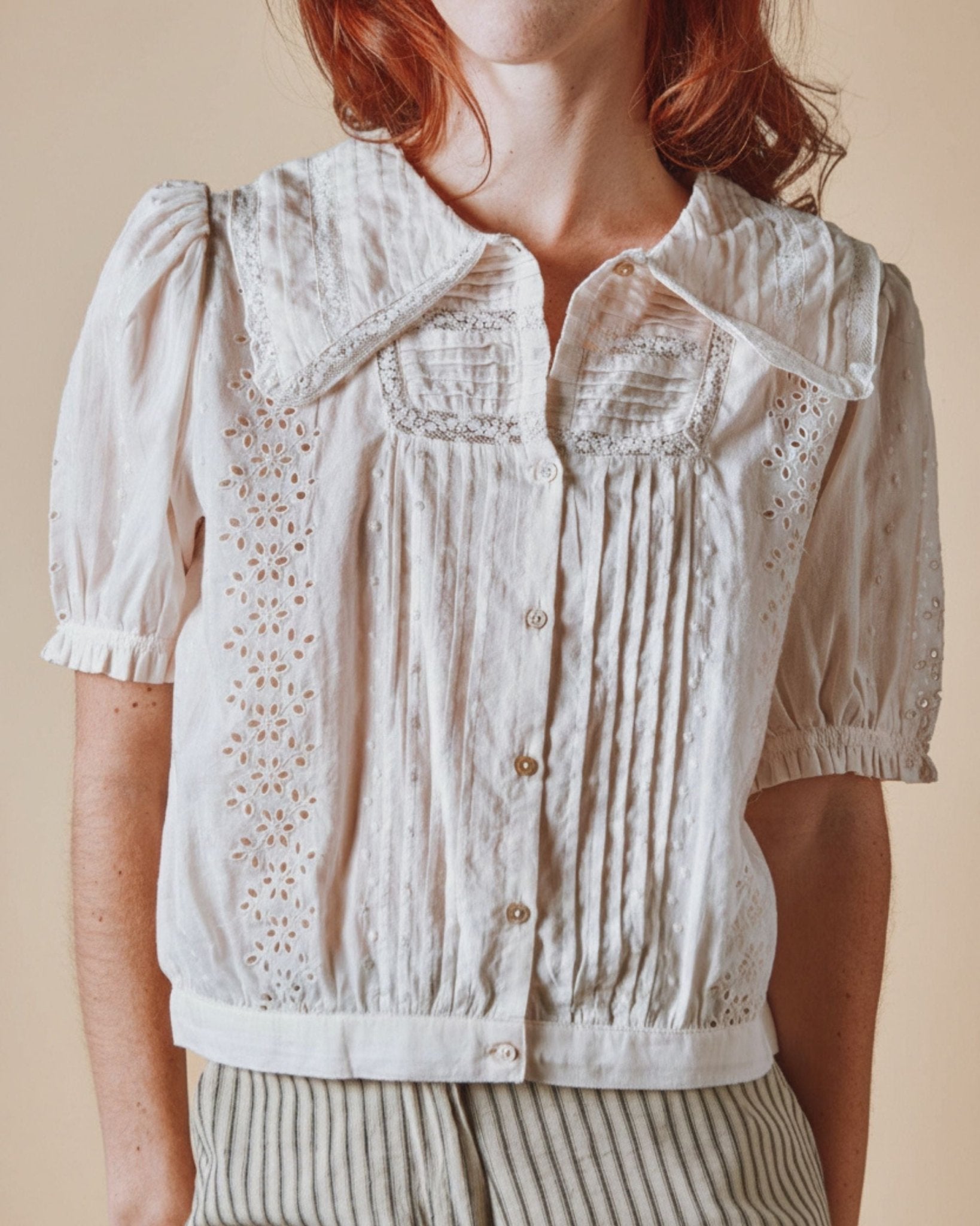 Emile et Ida Blouse - Brodé dentelle crème Emile et Ida