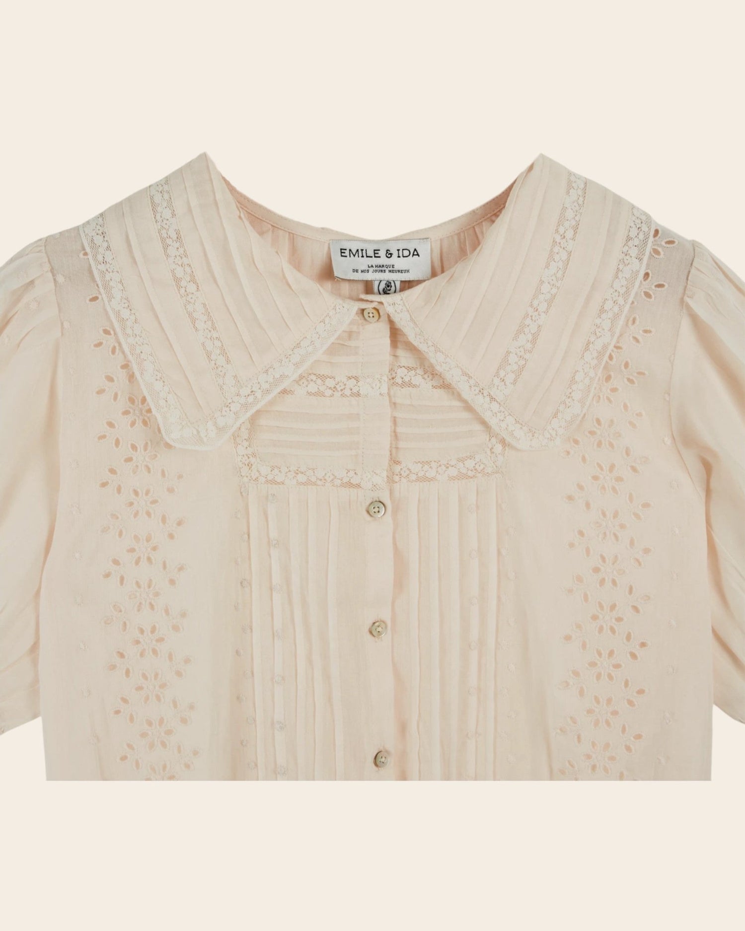 Emile et Ida Blouse - Brodé dentelle crème Emile et Ida
