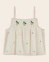 Emile et Ida Lemon Embroidered Cream Cotton Top – Girls Summer Blouse Emile et ida
