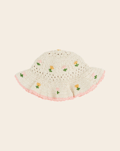 Emile et Ida Tulip Crochet Sun Hat – Girls Summer Bucket Hat Emile et ida