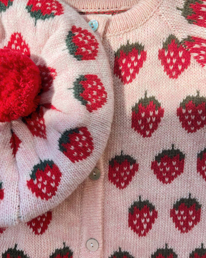 Konges Sløjd Belou Knit Cardigan - Strawberry