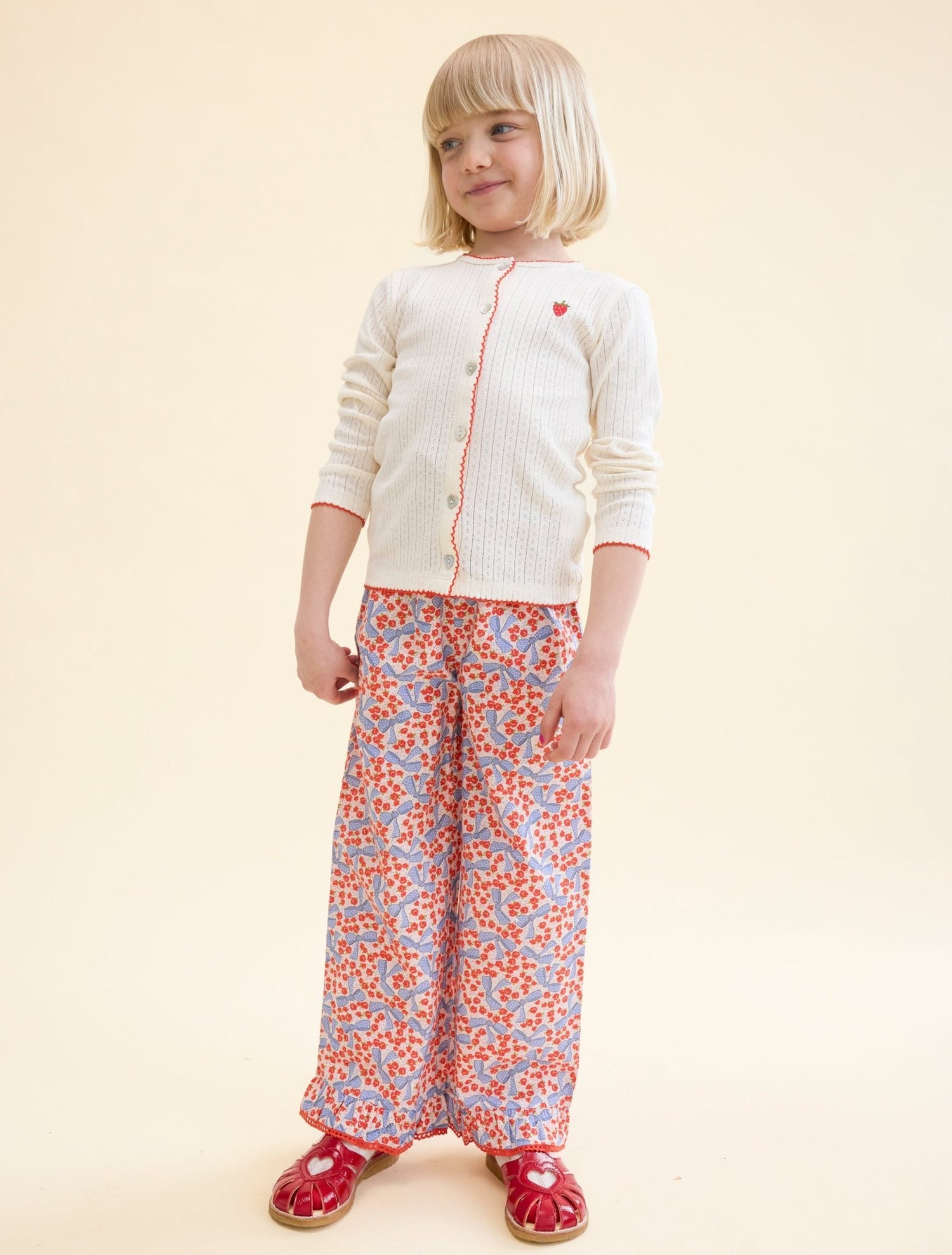 Flöss Flora Pointelle Cardigan - Gentle Cream