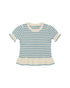 FUB Pointelle Knit Tee – Ecru/Sea | Organic Cotton Kids Top FUB