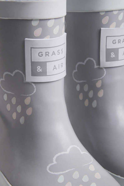 Grass &amp; Air - Little Kids Grey Colour - Revealing Wellies Grass &amp; Air