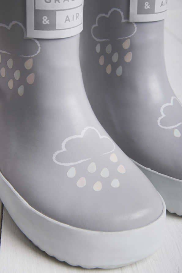 Grass &amp; Air - Little Kids Grey Colour - Revealing Wellies Grass &amp; Air