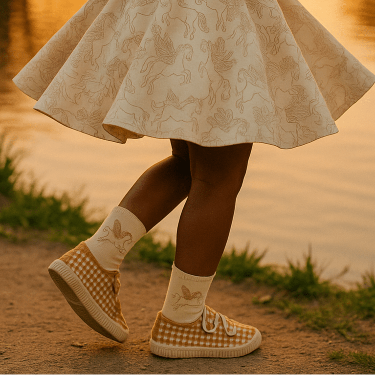 GRECH &amp; CO. Play Shoes | Recycled Mesh - Sienna Gingham Grech &amp; Co