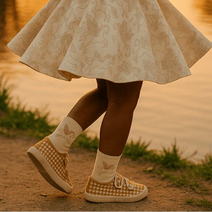 GRECH &amp; CO. Play Shoes | Recycled Mesh - Sienna Gingham Grech &amp; Co