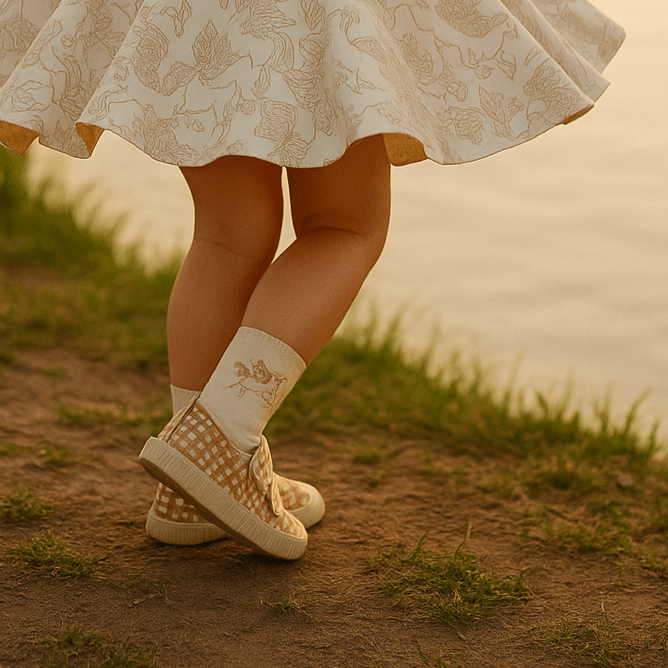 GRECH &amp; CO. Play Shoes | Recycled Mesh - Sienna Gingham Grech &amp; Co