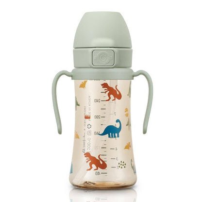 Grosmimi PPSU Straw Cup with Flip Top - 10oz (300ml) Stage 2 Straw: Dinosaur Grosmimi