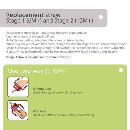 Grosmimi Replacement Straw Kit Stage 2 (12M+) Grosmimi