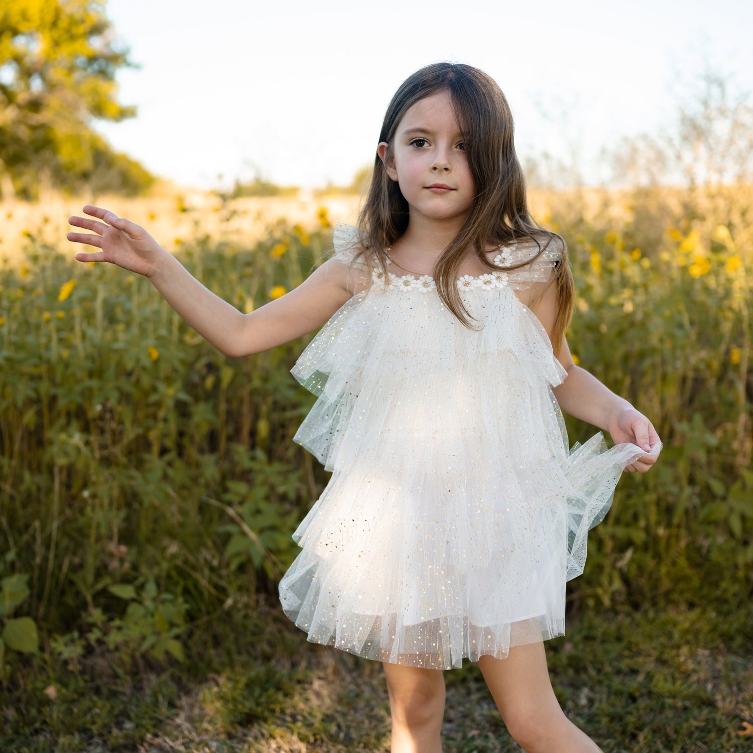 Harper Layered Dress - White Petite Hailey