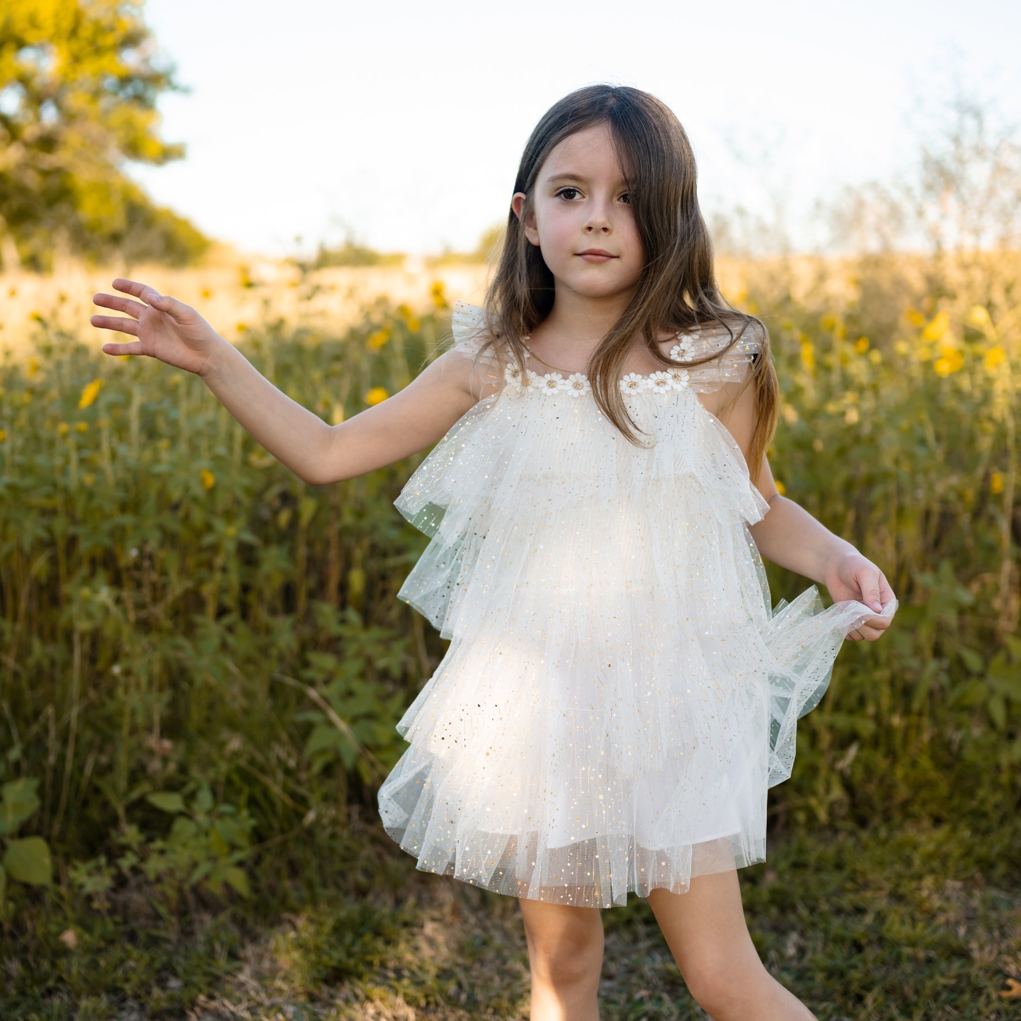 Harper Layered Dress - White Petite Hailey