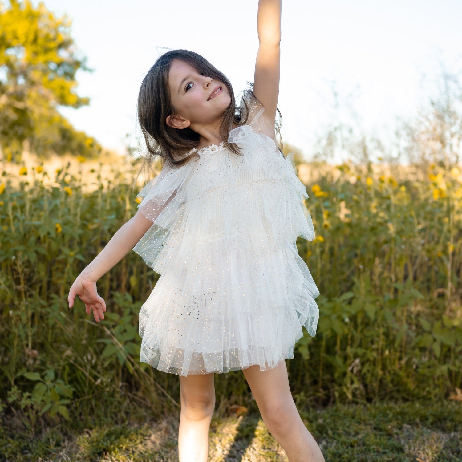 Harper Layered Dress - White Petite Hailey