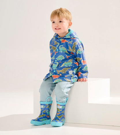 Hatley Baby &amp; Toddler Snap up raincoat Dino Roar Hatley