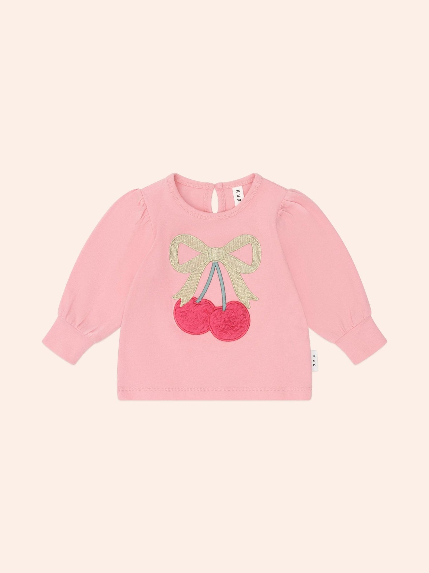 Huxbaby Cherry Bow Puff Sleeve Top Huxbaby