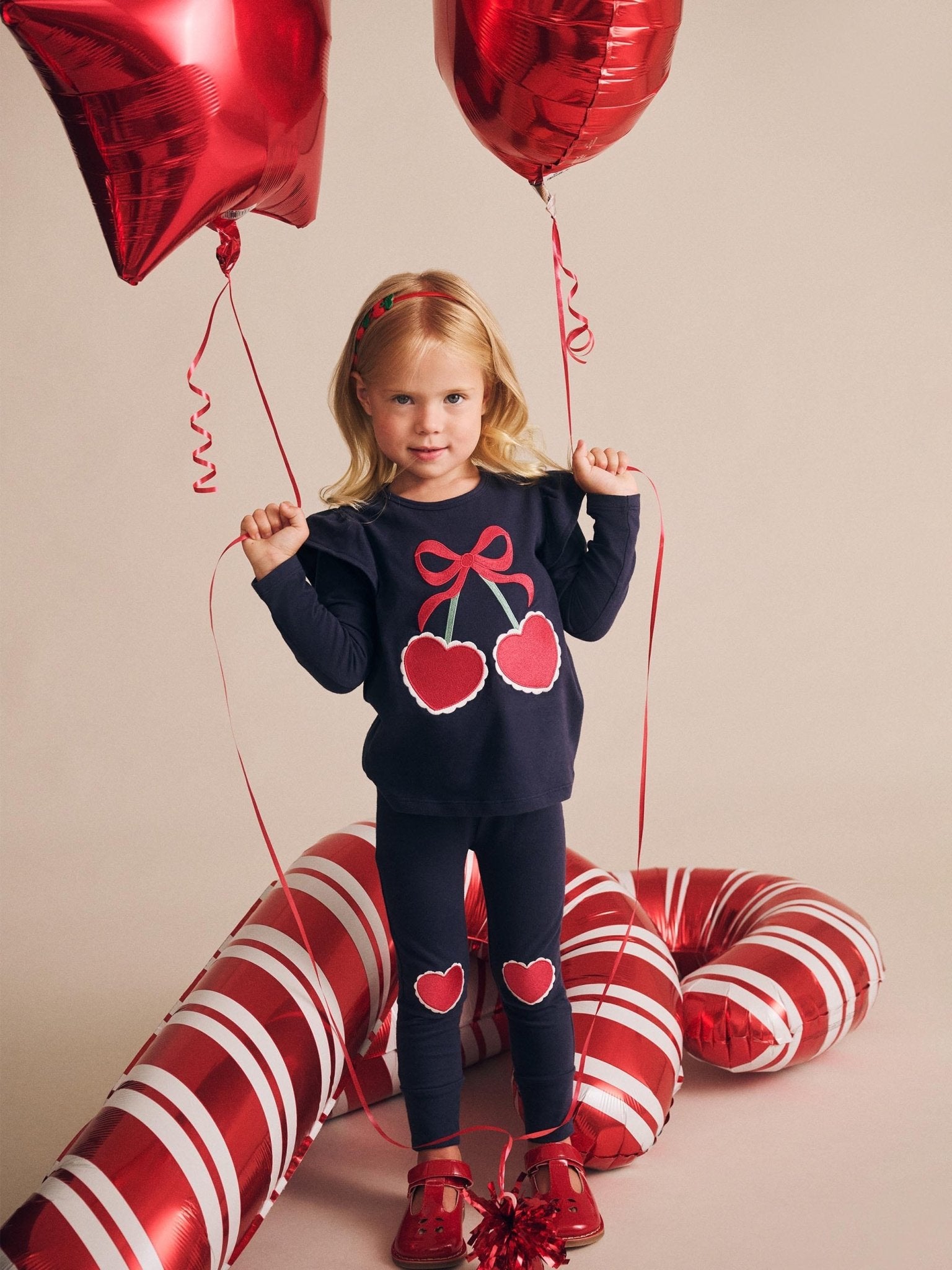 Huxbaby Cherry Heart Frill Top – Organic Cotton Festive Top Huxbaby