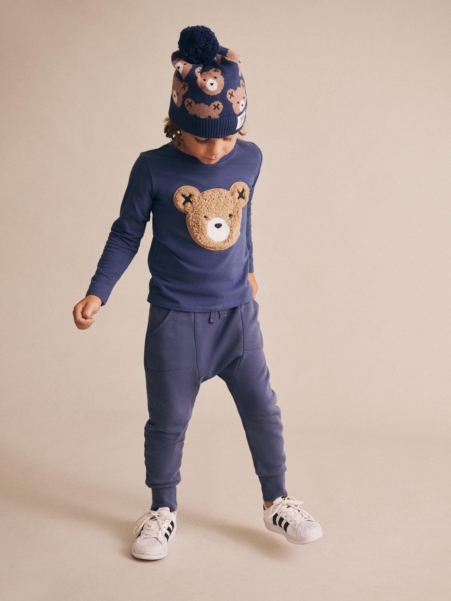Huxbaby Furry Huxbear Longsleeve Top Marine Blue Huxbaby
