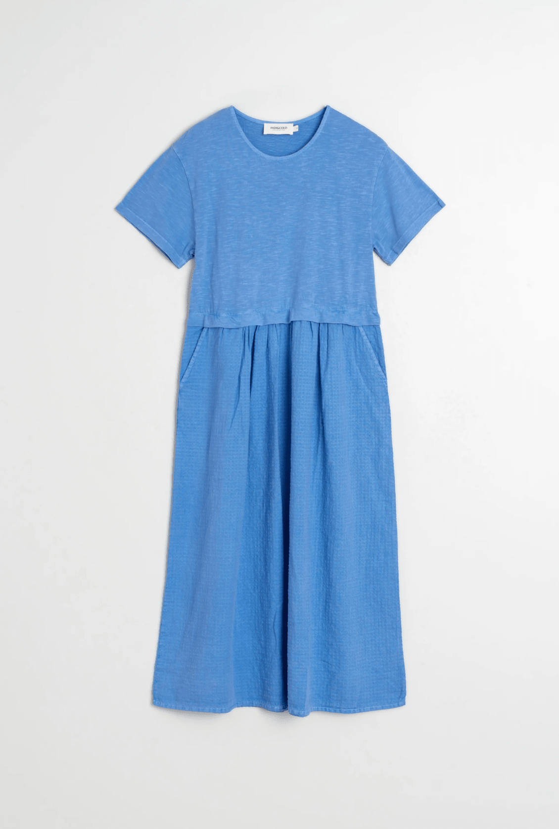 Indi &amp; Cold Combination Midi Dress – British Blue INDI&amp;COLD