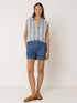 Indi & Cold Lore Striped Sleeveless Shirt – Blue INDI&COLD