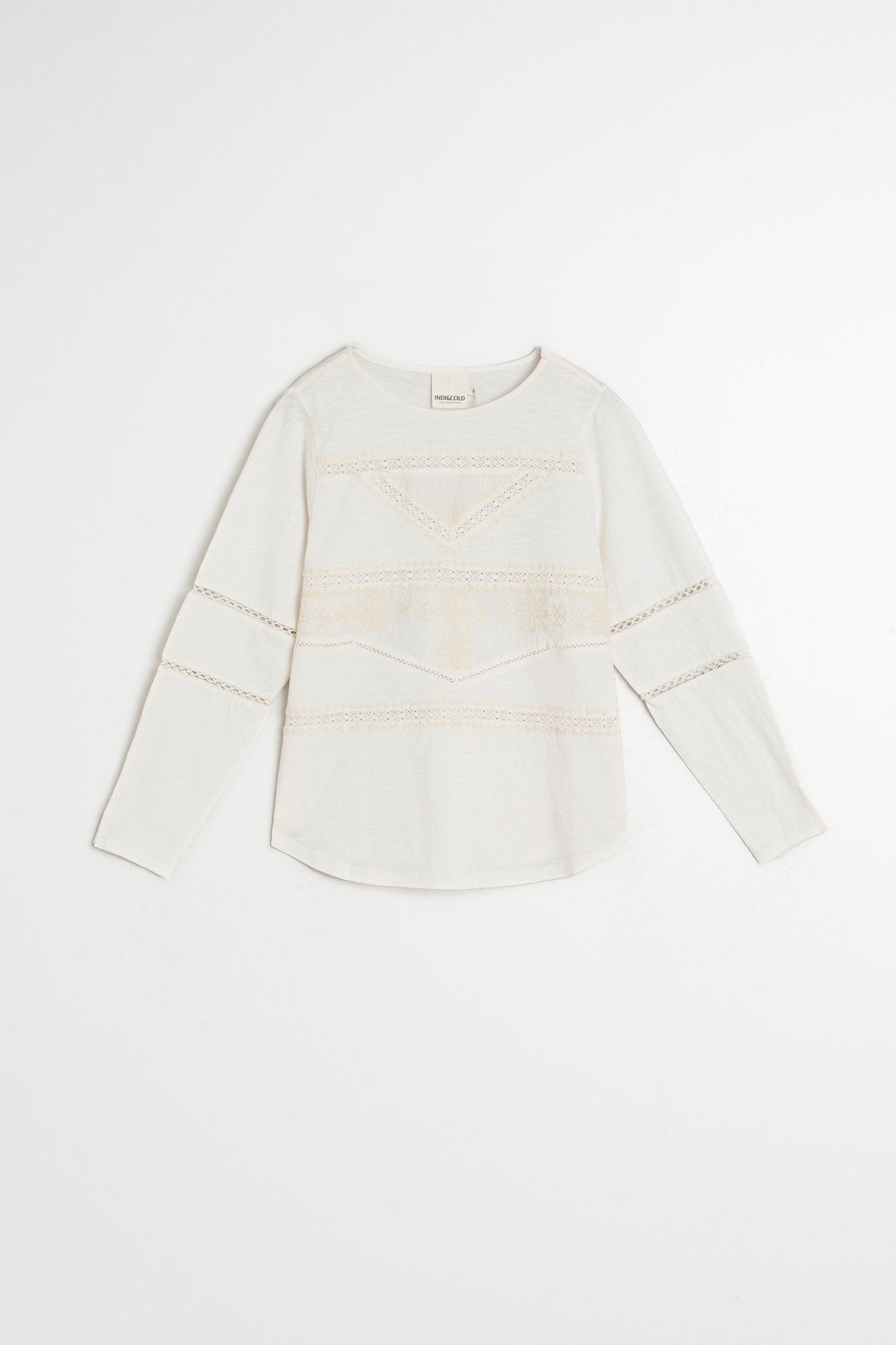 Indi &amp; Cold Romantic Combination Tee – Ecru INDI&amp;COLD