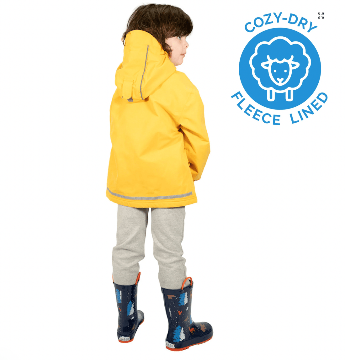 Jan &amp; Jul Kids Fleece Lined Rain Jackets | Yellow Jan &amp; Jul