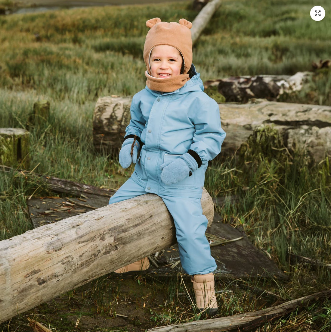 Jan &amp; Jul Kids Fleece Lined Rain Pants | Dusty Blue Jan &amp; Jul